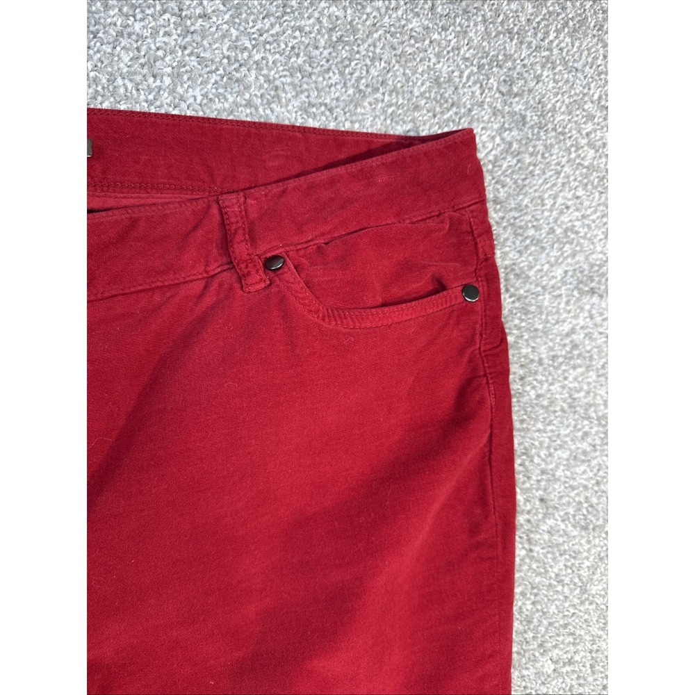 J.McLaughlin Pants Women's 10 Red Velvet Velour Straight Leg Stretch - Picture 8 of 12